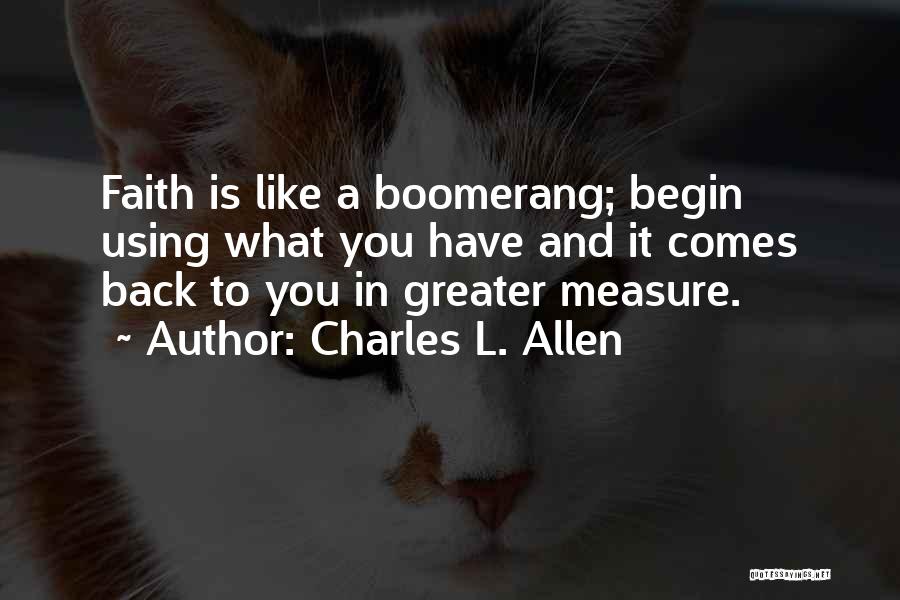 Boomerang Quotes By Charles L. Allen