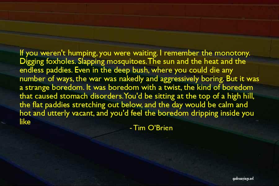 Boredom And Monotony Quotes By Tim O'Brien Boredom And Monotony Quotes By Tim O'Brien