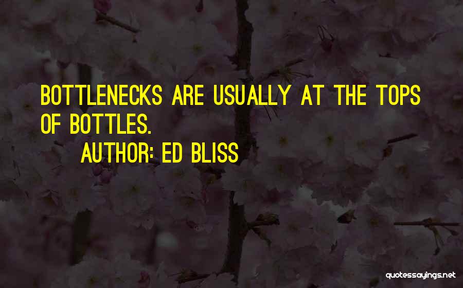 Bottlenecks Quotes By Ed Bliss