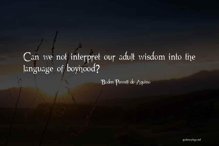 Boyhood Quotes By Baden Powell De Aquino