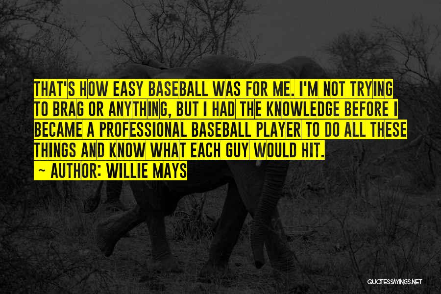 Brag Yourself Quotes By Willie Mays