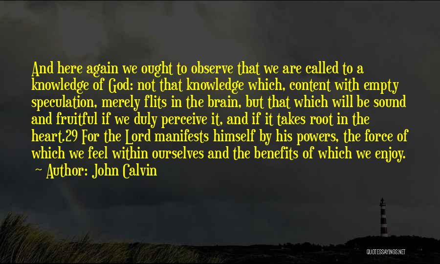 Brain And Heart Quotes By John Calvin