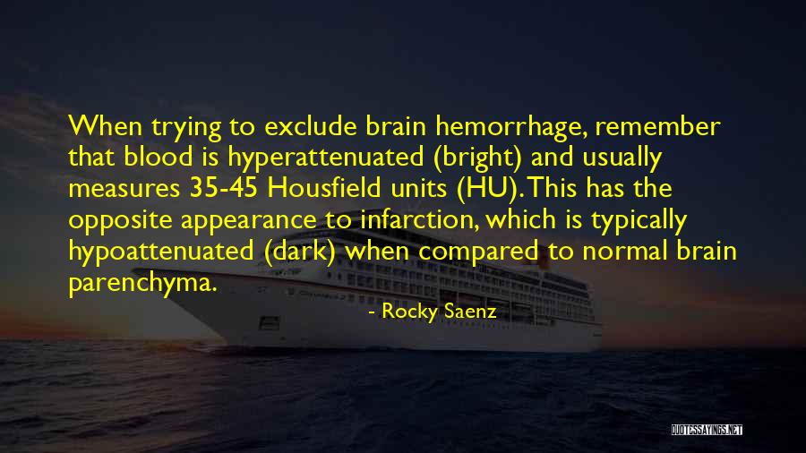 Brain Hemorrhage Quotes By Rocky Saenz