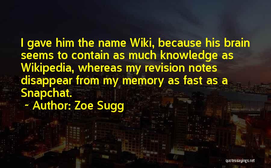 Brain Memory Quotes By Zoe Sugg