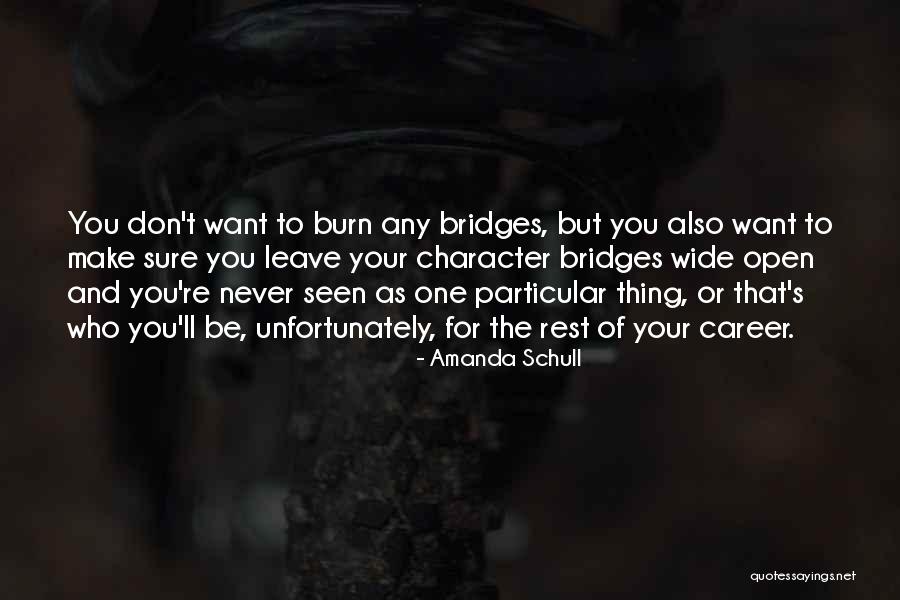 Bridges You Burn Quotes By Amanda Schull