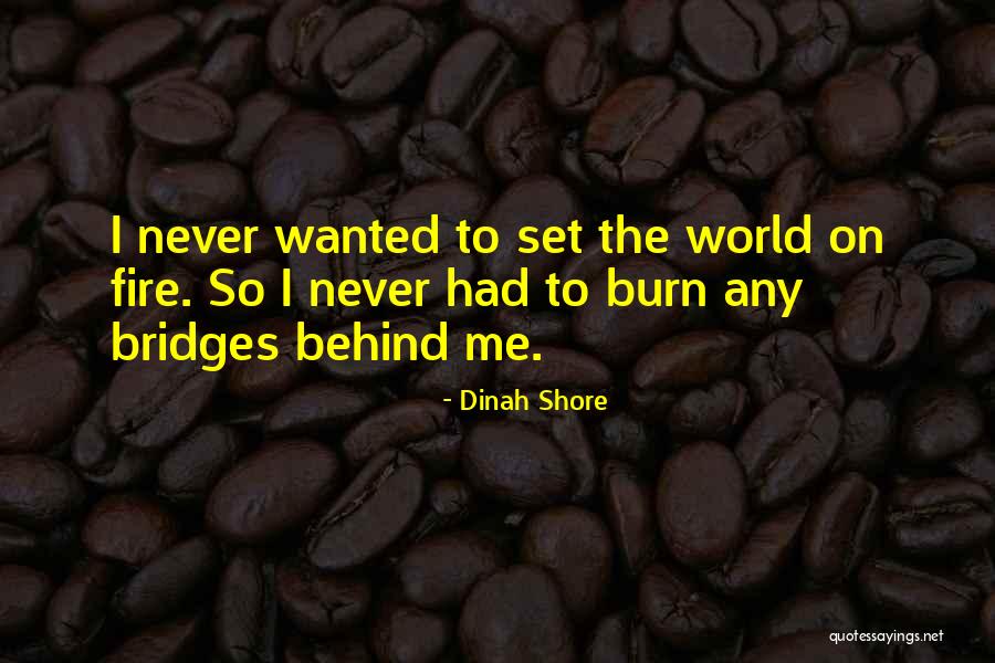 Bridges You Burn Quotes By Dinah Shore