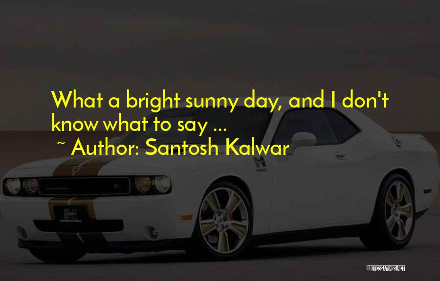 Bright And Sunny Day Quotes By Santosh Kalwar