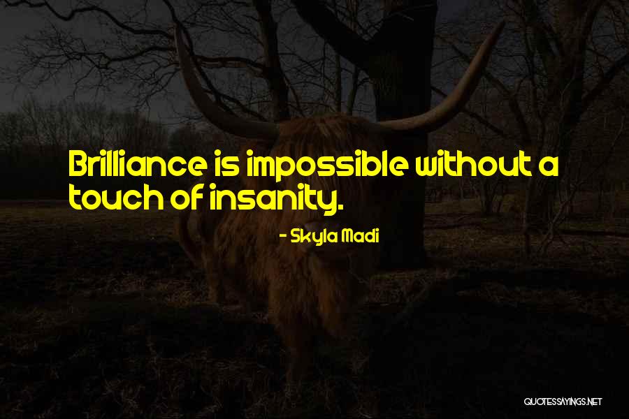 Brilliance And Insanity Quotes By Skyla Madi