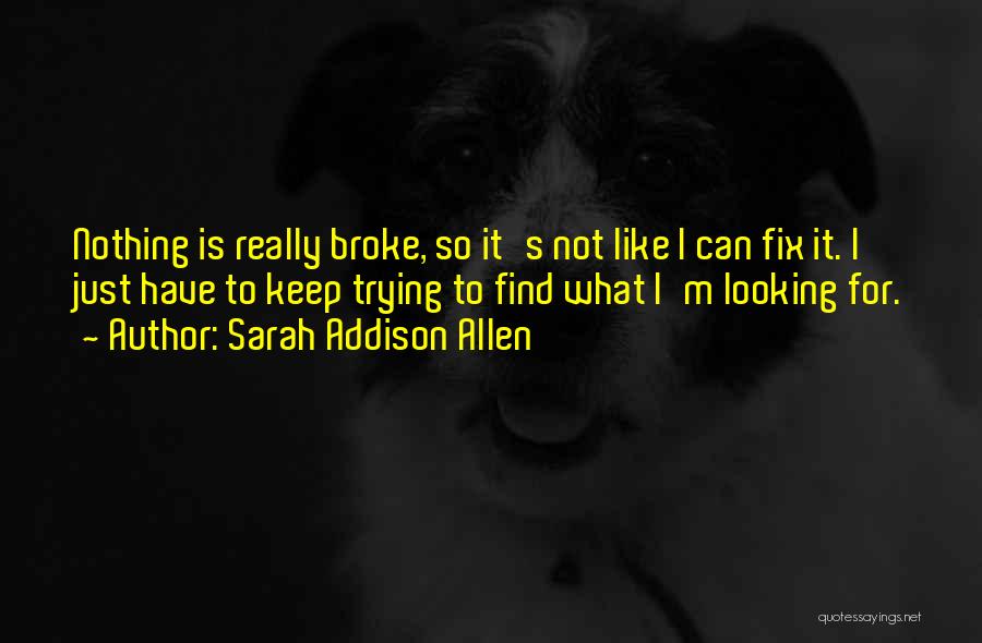 Broke Fix It Quotes By Sarah Addison Allen