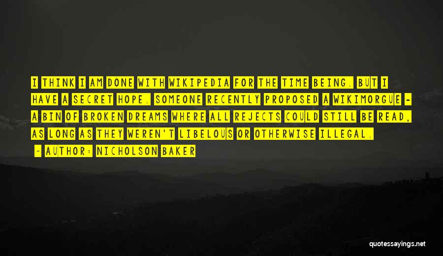 Broken Dreams Quotes By Nicholson Baker