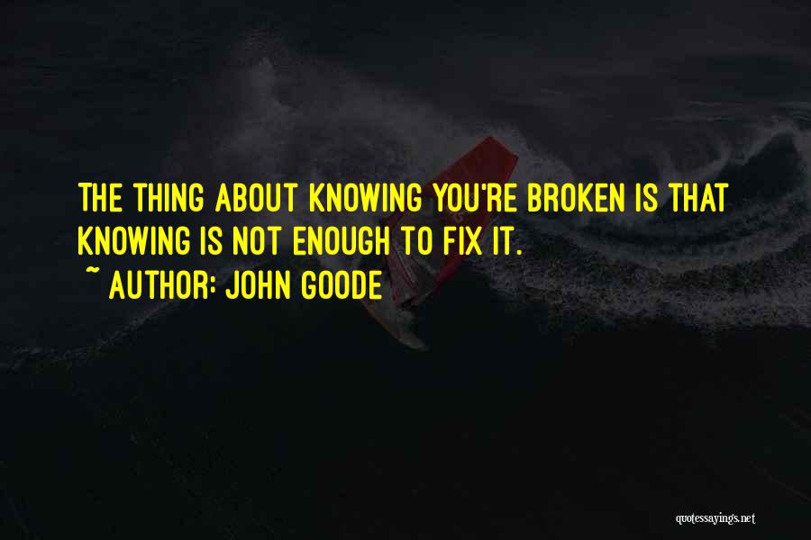 Broken Fix It Quotes By John Goode