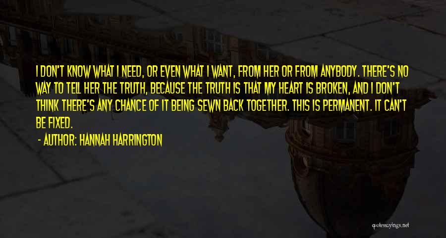Broken Heart Fixed Quotes By Hannah Harrington