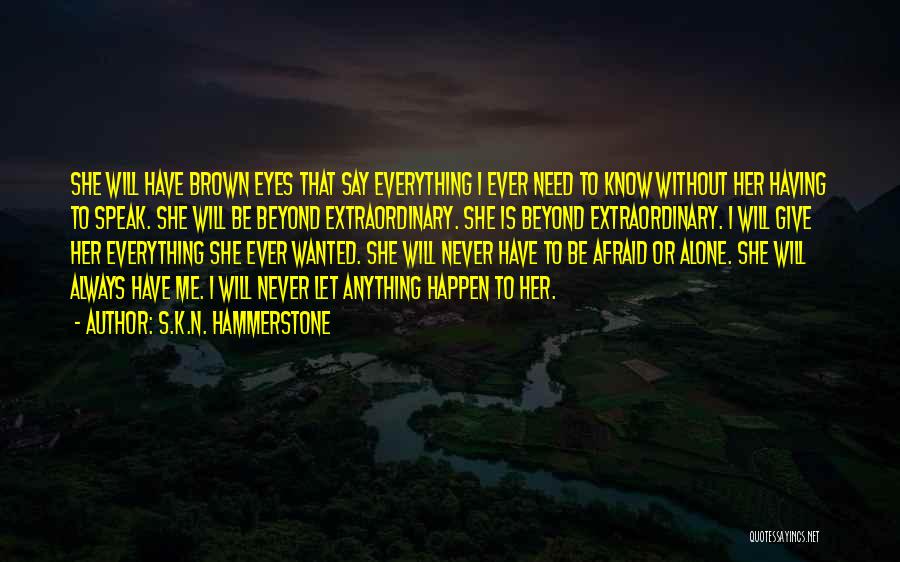 Brown Eyes Love Quotes By S.K.N. Hammerstone