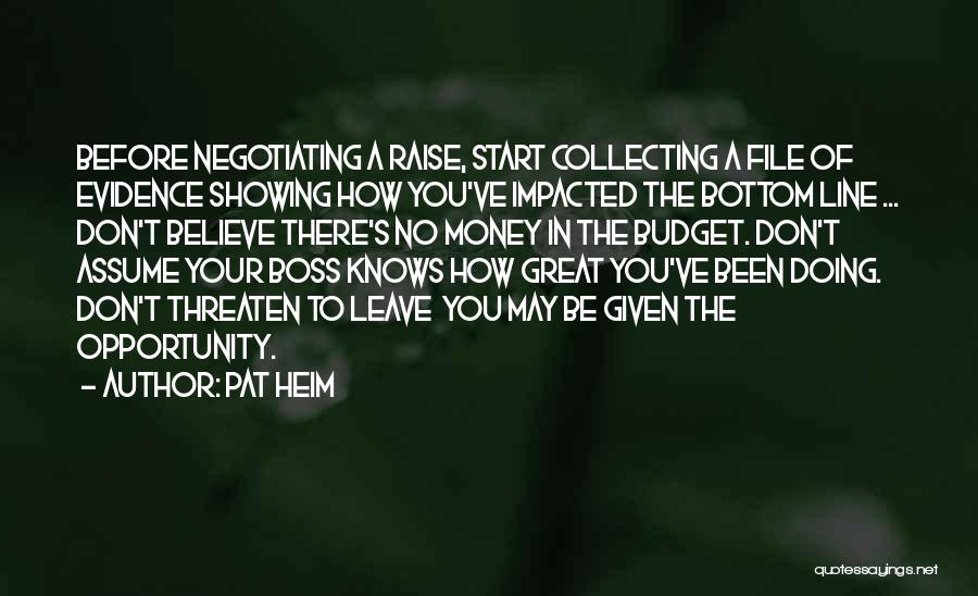 Budget Your Money Quotes By Pat Heim