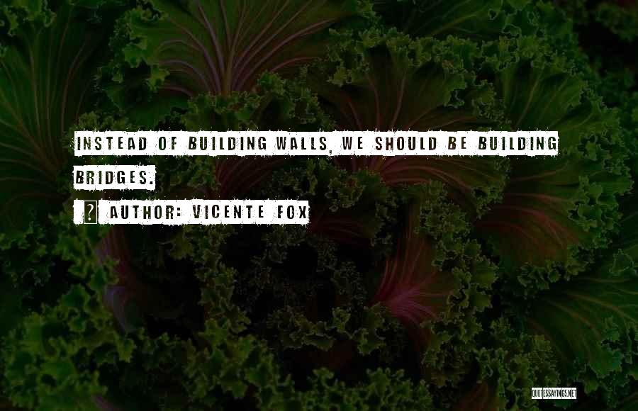 Building Bridges Not Walls Quotes By Vicente Fox