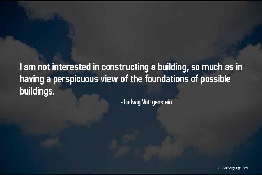 Building Foundations Quotes By Ludwig Wittgenstein