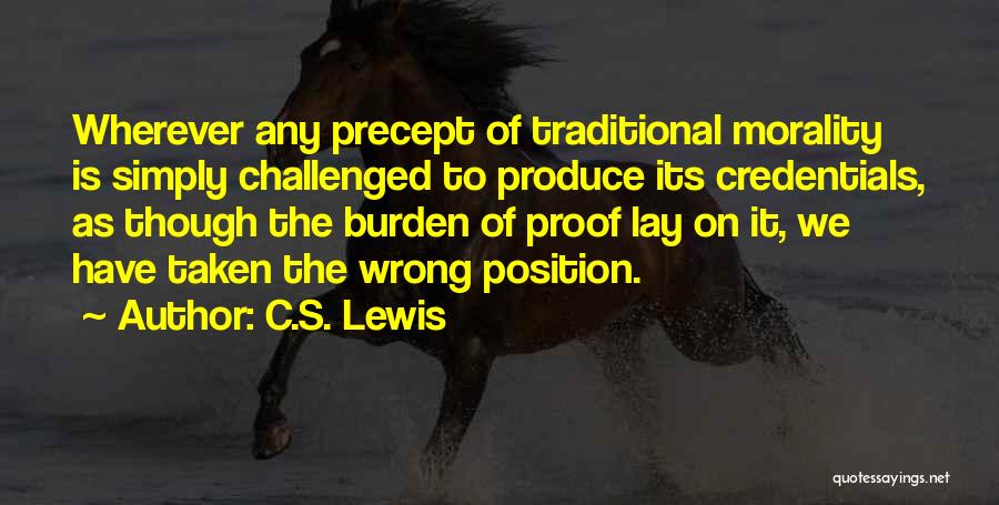 Burden Of Proof Quotes By C.S. Lewis