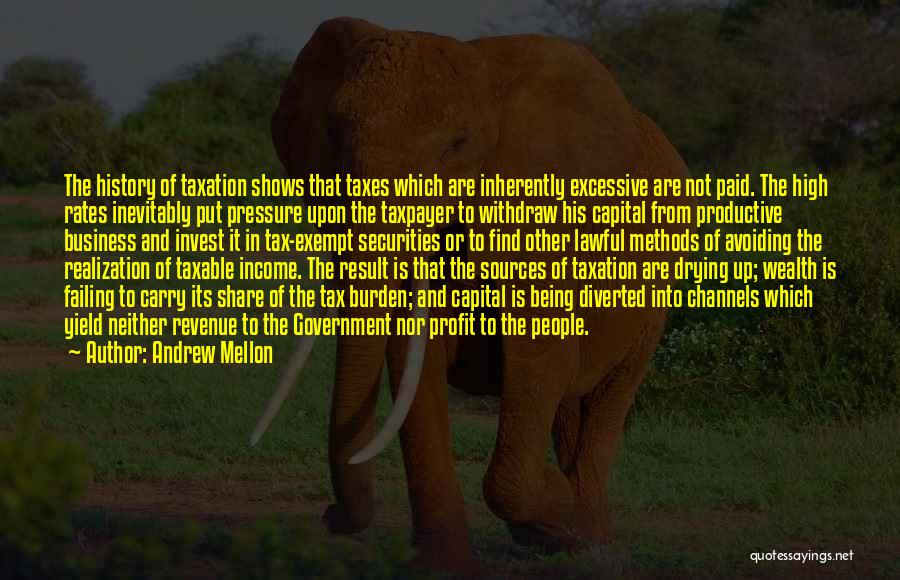 Burden Quotes By Andrew Mellon