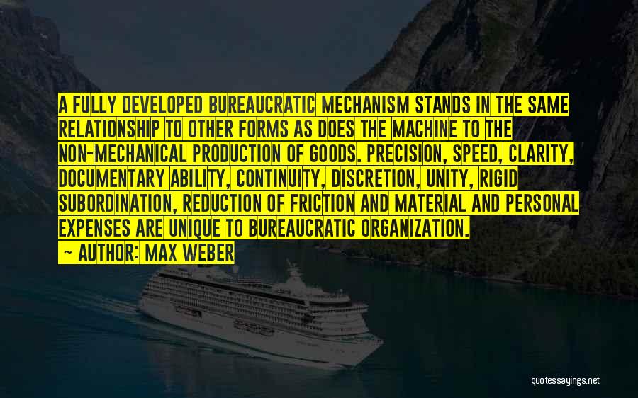 Bureaucratic Organization Quotes By Max Weber