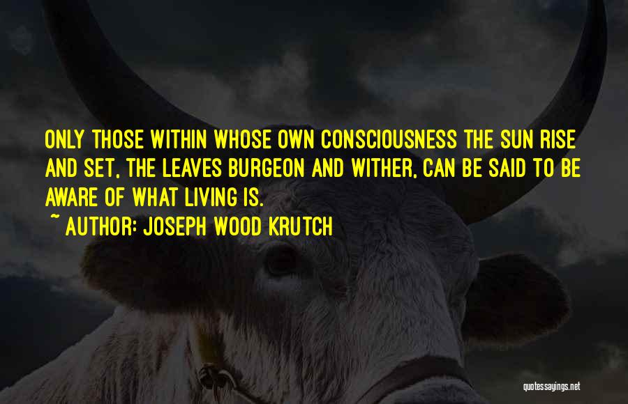 Burgeon Quotes By Joseph Wood Krutch