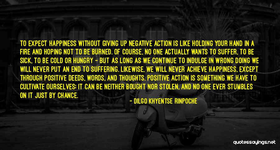 Burned Hand Quotes By Dilgo Khyentse Rinpoche