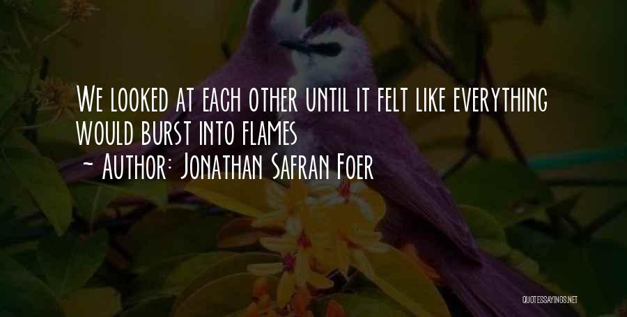 Burst Into Flames Quotes By Jonathan Safran Foer