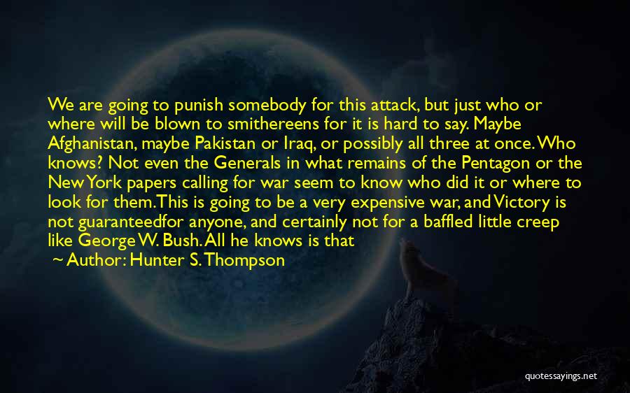 Bush Afghanistan Quotes By Hunter S. Thompson