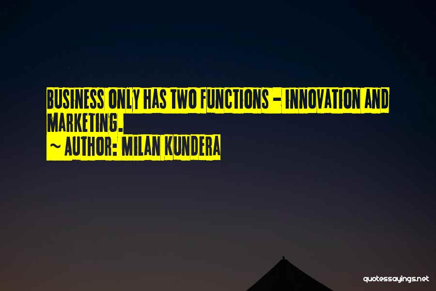 Business And Innovation Quotes By Milan Kundera