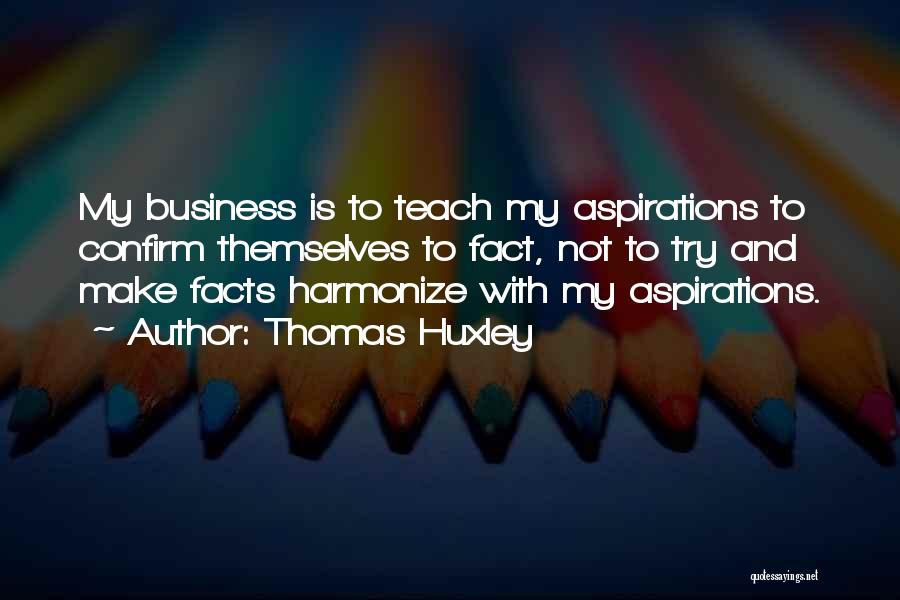 Business Aspirations Quotes By Thomas Huxley