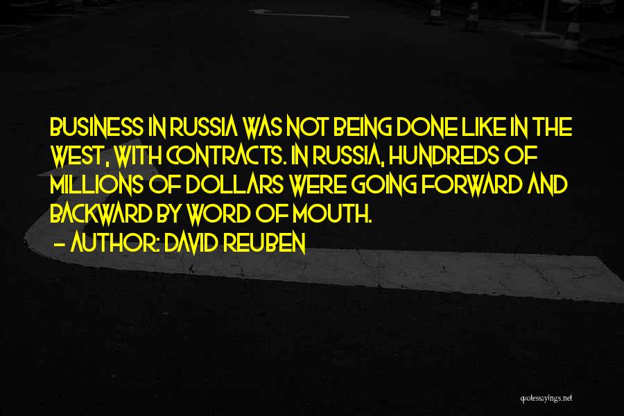 Business Contracts Quotes By David Reuben
