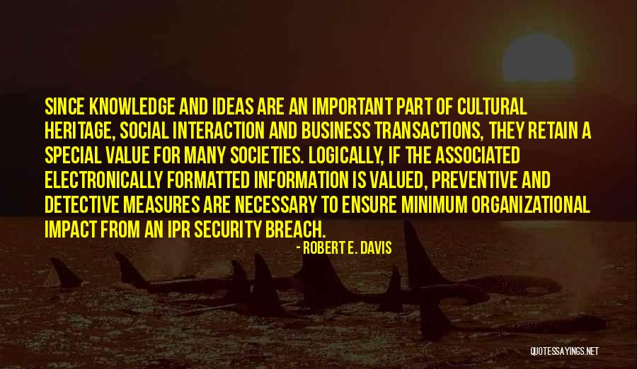 Business Cultural Quotes By Robert E. Davis