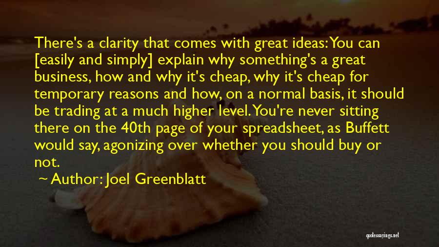 Business Ideas Quotes By Joel Greenblatt