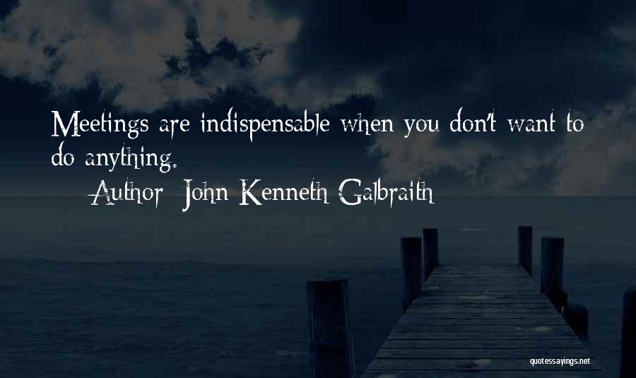 Business Meetings Quotes By John Kenneth Galbraith