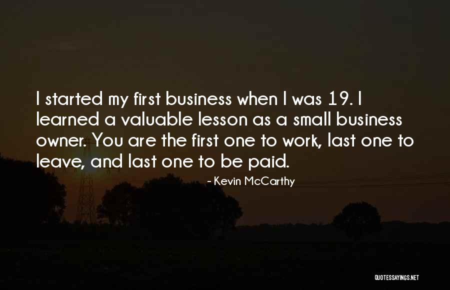 Business Owner Quotes By Kevin McCarthy Business Owner Quotes By Kevin McCarthy
