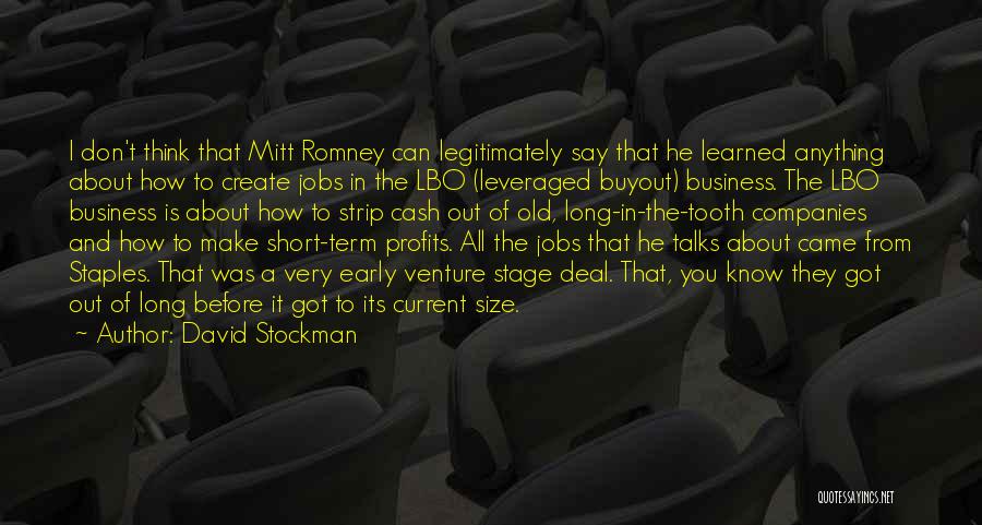 Business Profits Quotes By David Stockman