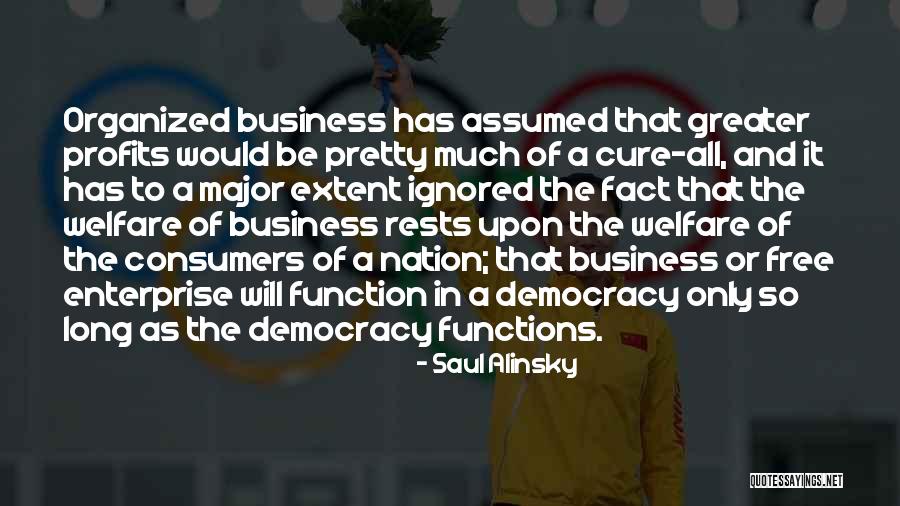 Business Profits Quotes By Saul Alinsky