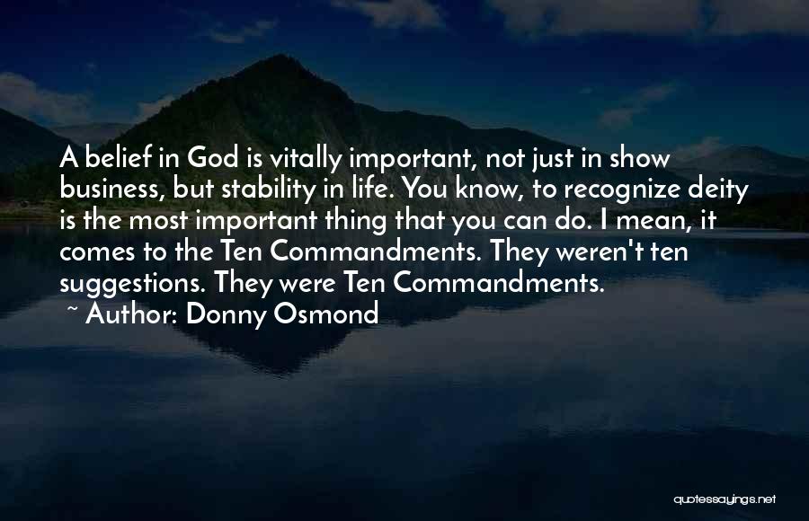 Business Stability Quotes By Donny Osmond