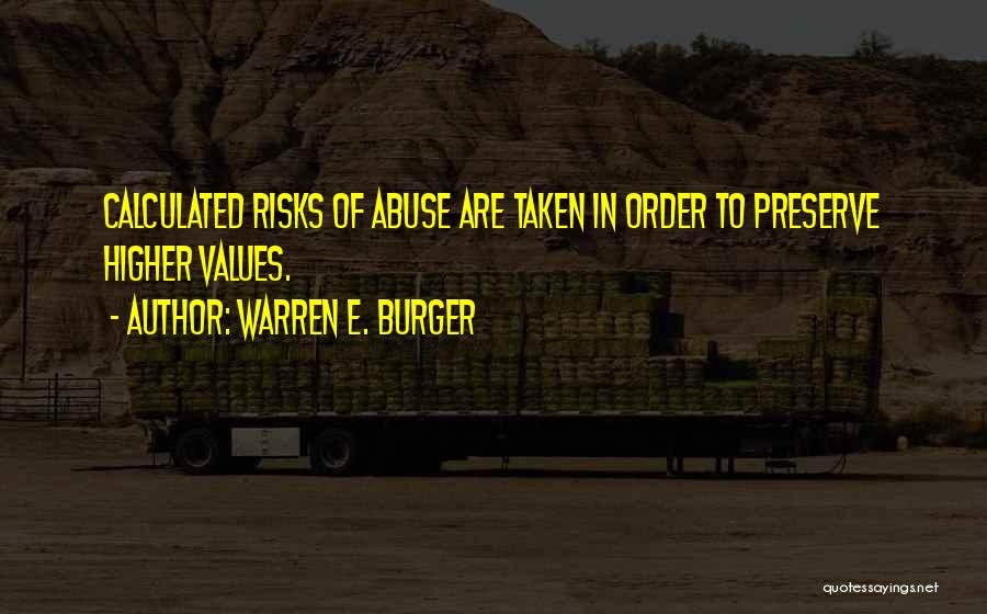 Calculated Risks Quotes By Warren E. Burger