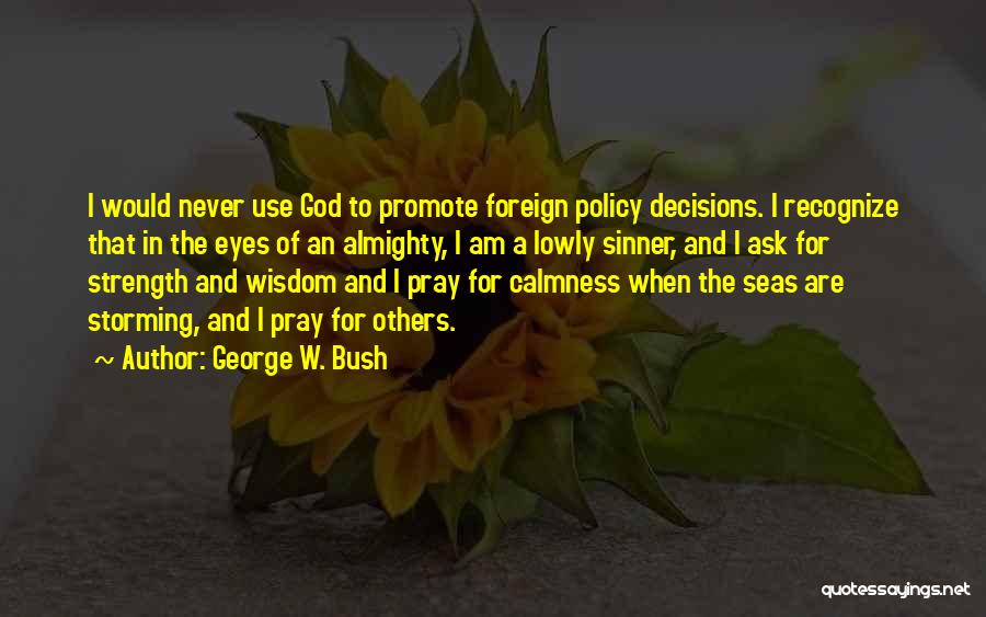 Calmness Of The Sea Quotes By George W. Bush