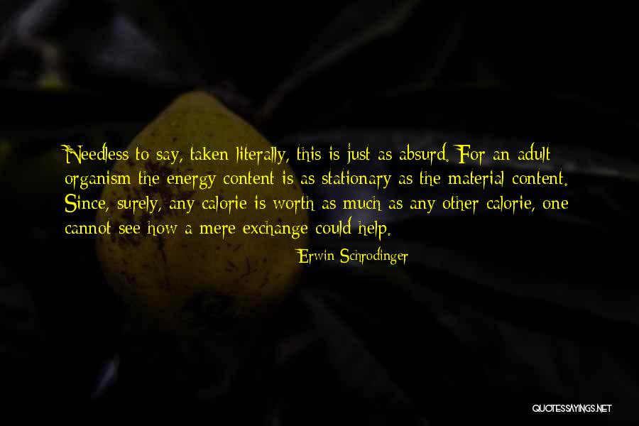 Calorie Quotes By Erwin Schrodinger