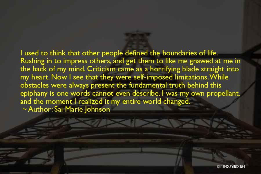 Came Back Into My Life Quotes By Sai Marie Johnson