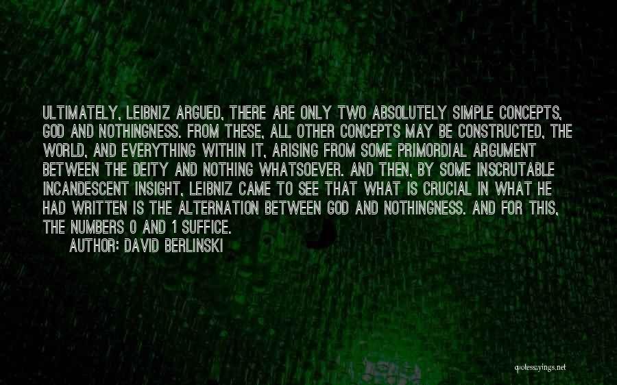 Came From Nothing Quotes By David Berlinski