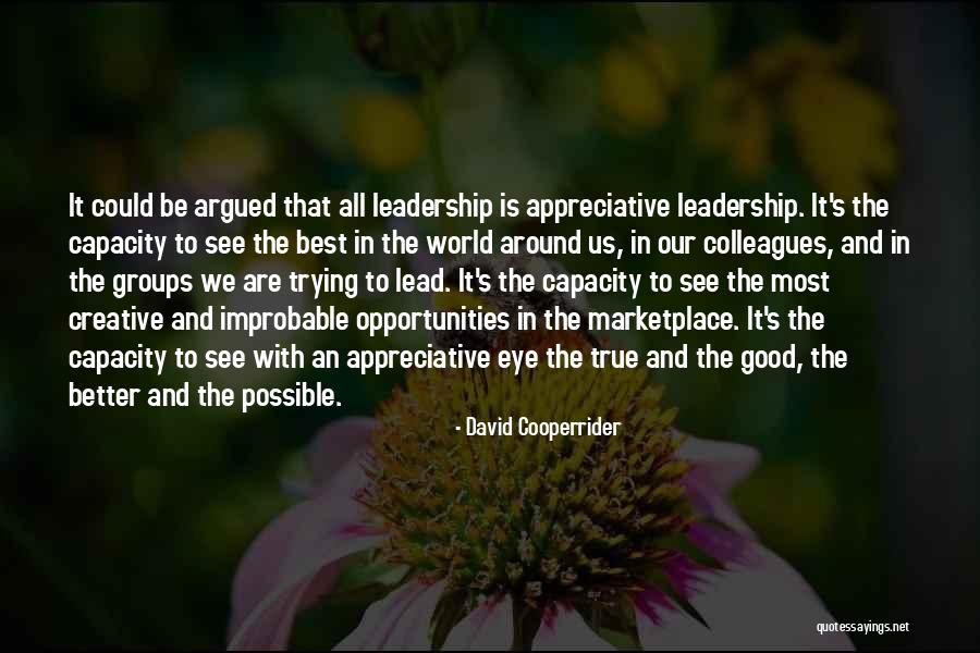 Camilynne Quotes By David Cooperrider Camilynne Quotes By David Cooperrider