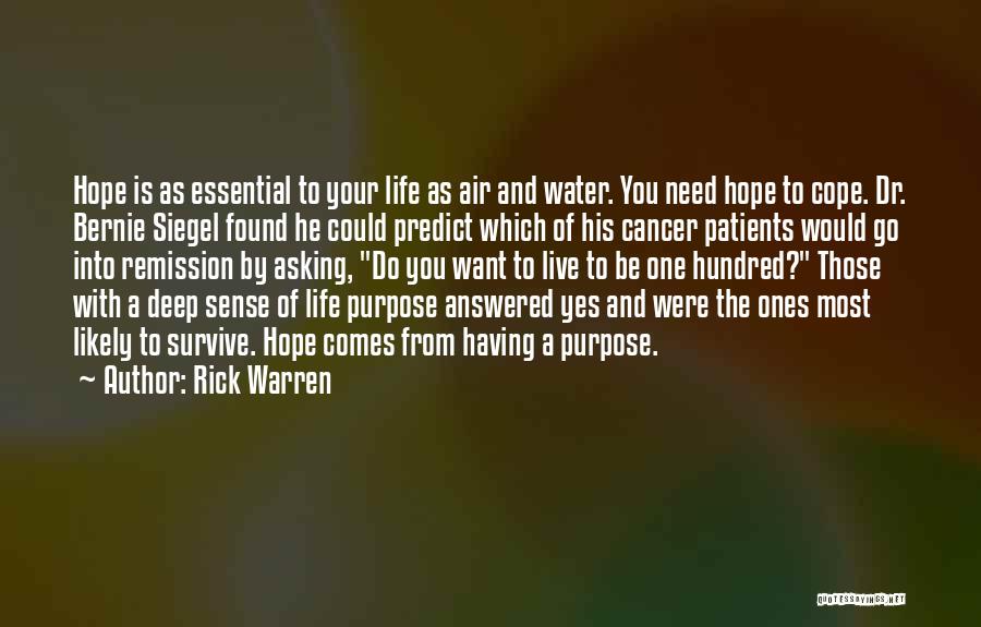 Cancer Hope Quotes By Rick Warren
