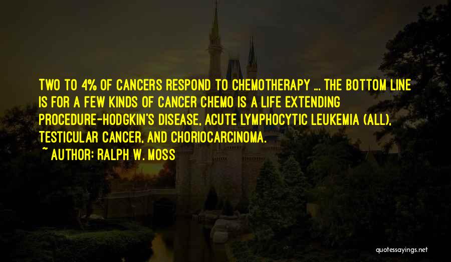 Cancer Leukemia Quotes By Ralph W. Moss