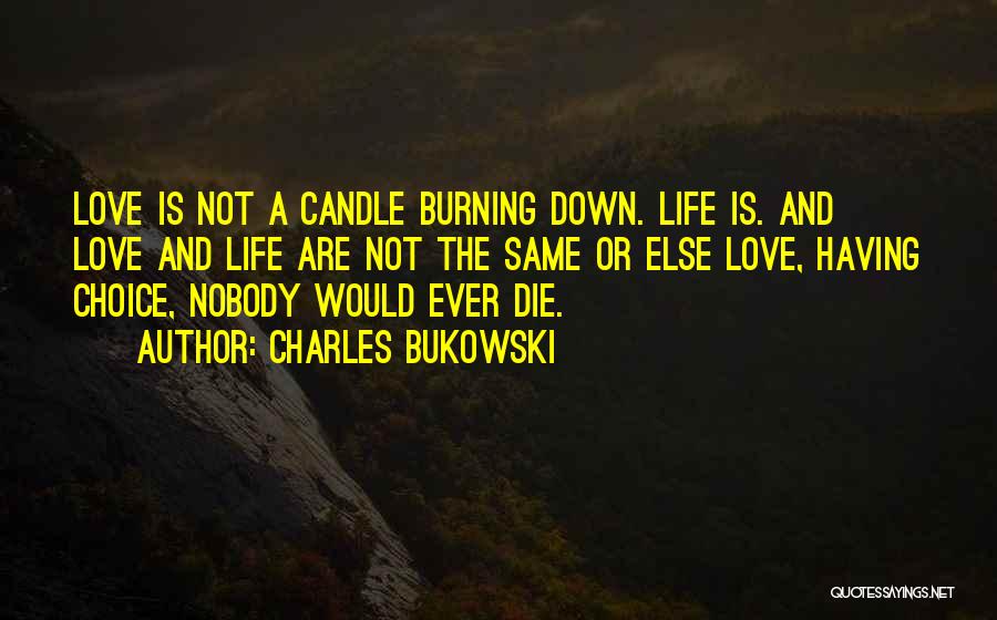 Candle Burning Out Quotes By Charles Bukowski