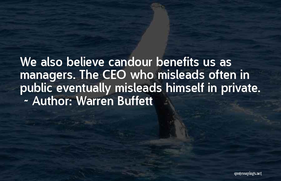 Candour Quotes By Warren Buffett