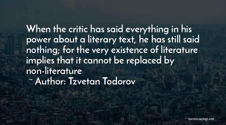 Cannot Be Replaced Quotes By Tzvetan Todorov