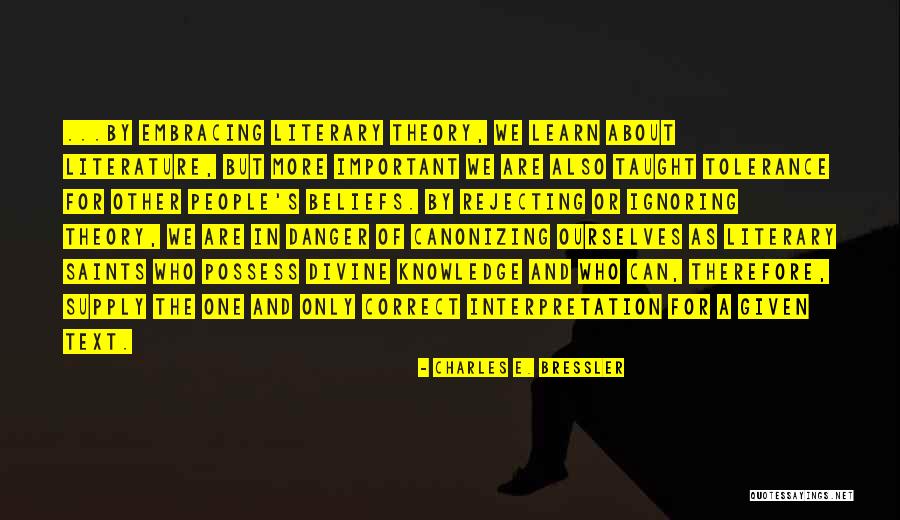 Canonizing Quotes By Charles E. Bressler Canonizing Quotes By Charles E. Bressler