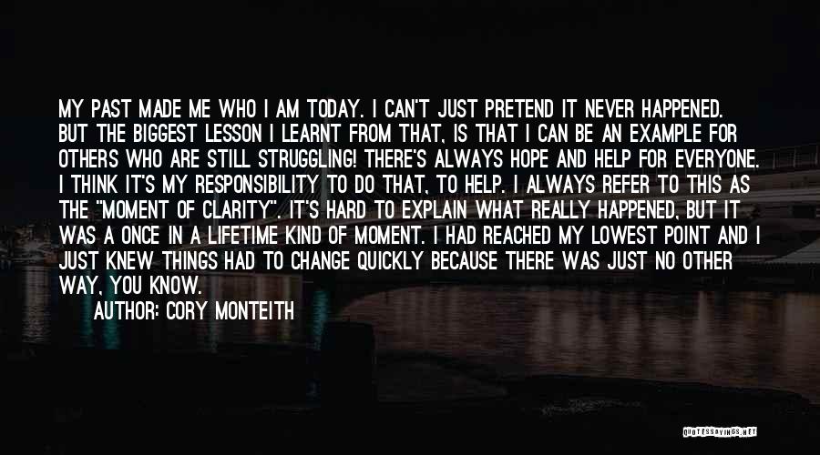 Can't Change My Past Quotes By Cory Monteith